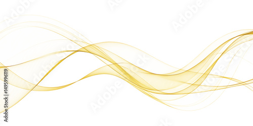 Abstract gold wave design isolated on a white background