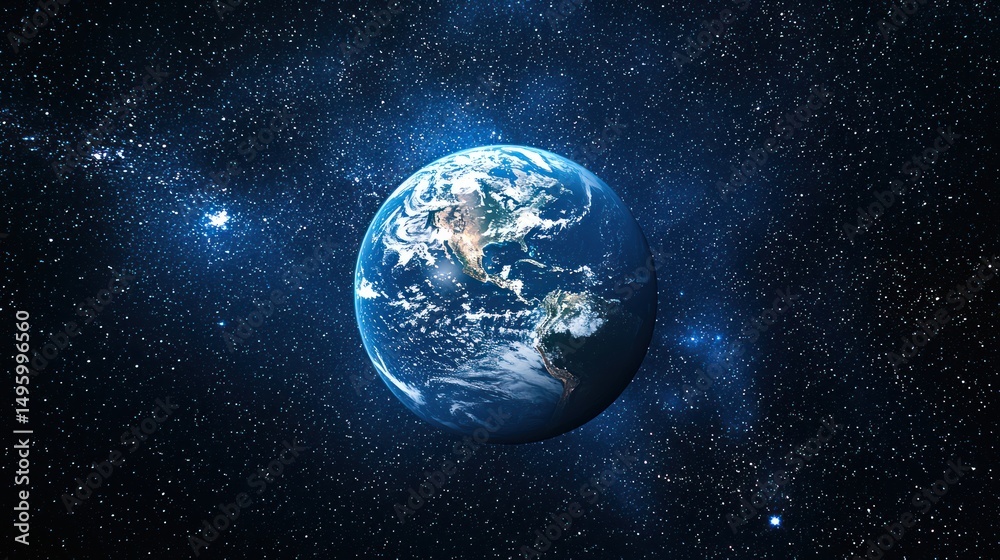 Obraz premium Earth, space, galaxy, clouds, continents, night, background, planet, global, environmental