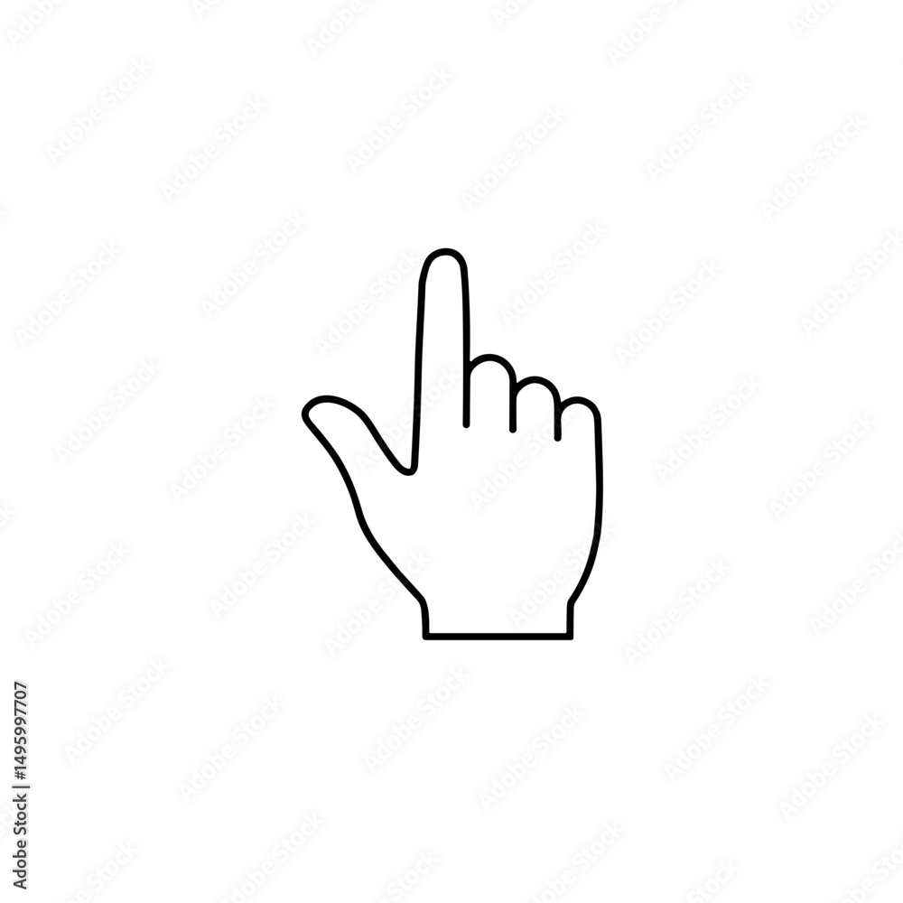Finger pointing upwards in a minimalist line art style Finger pointing upwards in a minimalist line art style