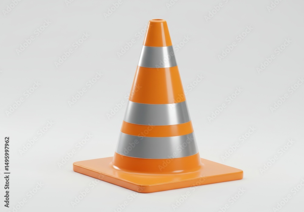 Traffic Cone Isolated on White Surface Safety and Road Construction Concept Traffic Cone Isolated on White Surface Safety and Road Construction Concept