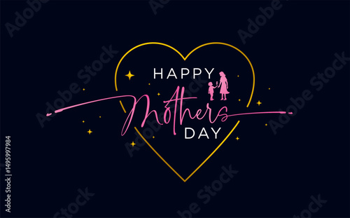 Happy Mother's Day Text Typography . Handmade calligraphy vector illustration. suitable for mother's day greeting cards 5