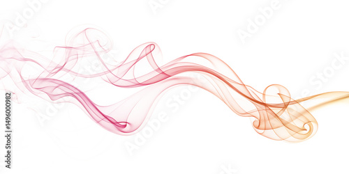 Abstract colorful smoke design isolated on a white background
