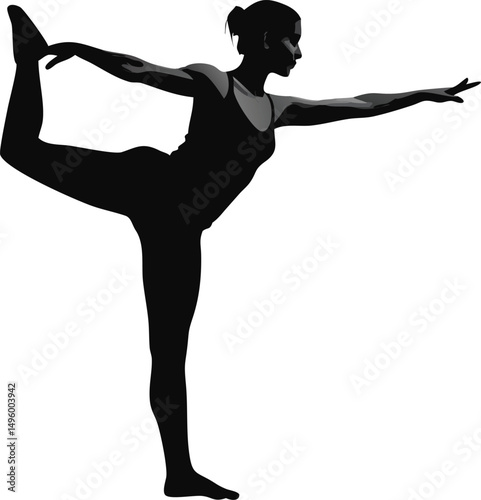 Silhouette of Woman Performing Natarajasana Yoga Pose