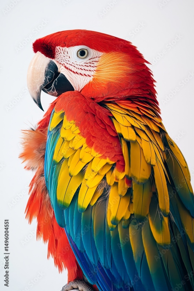 Fototapeta premium Colorful parrot, side view