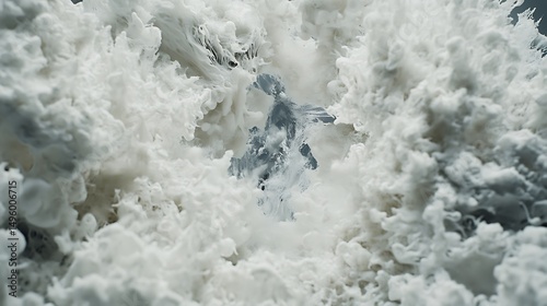 White Ink Swirl with Abstract Art.