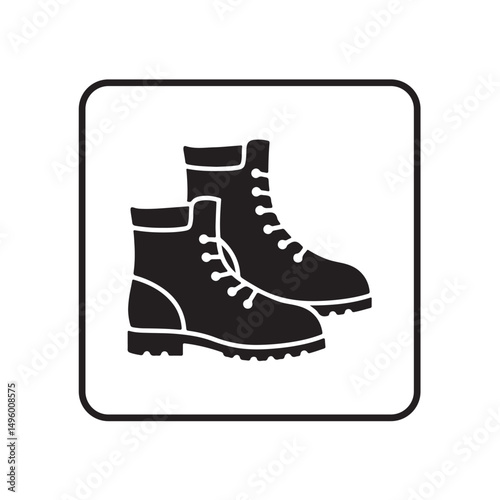safety boots icon vector illustration for protective footwear, industrial work, and occupational safety