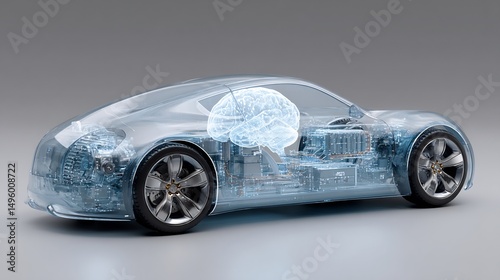 Advanced self-driving car technology demonstrating artificial intelligence concept