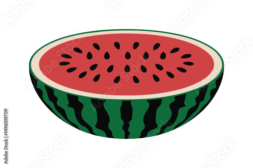 Watermelon Slice Illustration Juicy Summer Fruit Vector Art