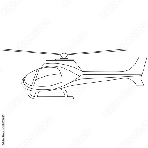 water helicopter line art vector design. water helicopter outline illustration design.