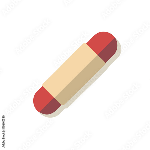 Minimal bandage vector beige red accent healthcare and first aid design