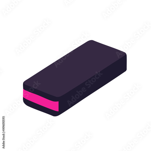 Minimal yoga block vector dark purple silhouette pink accent fitness and wellness design