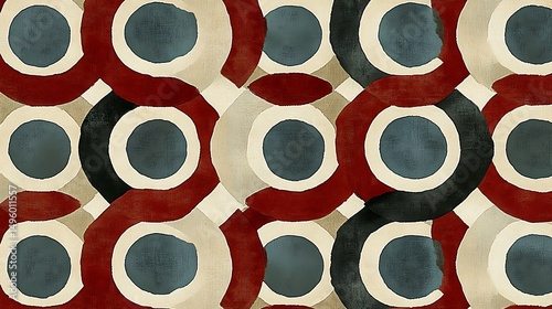 Abstract Watercolor Circle Pattern.