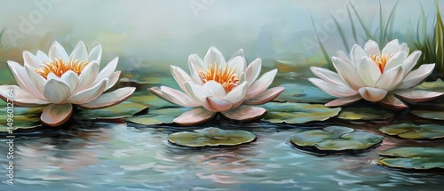 Tranquil water lilies a serene reflection of natures elegance