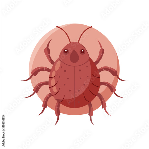Detailed Dust Mite Under Microscope Vector Art