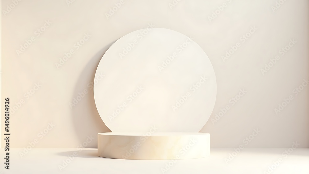 Minimalist beige product display podium and background Minimalist beige product display podium and background