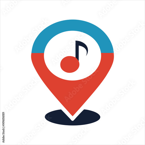 Flat Music Pin Icon Vector Illustration Pack