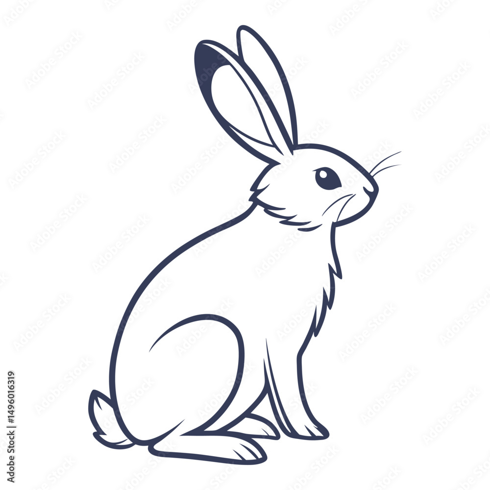 Obraz premium Rabbit icon vector on white background. Adobe Illustrator Artwork