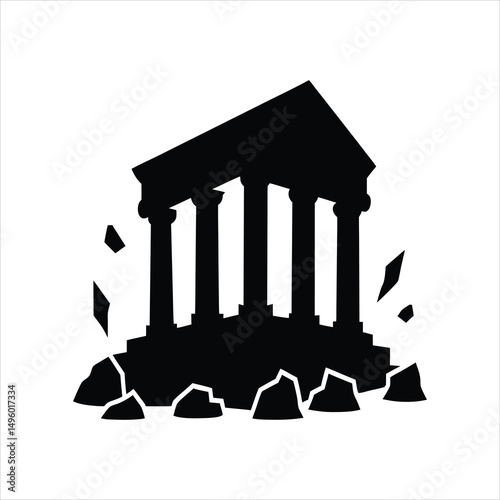  Historic Ruined Structure Vector Silhouette Illustration
