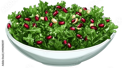 Kale Pomegranate Salad Bowl.