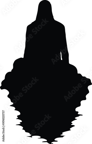 Shadow Figure in Mist Silhouette