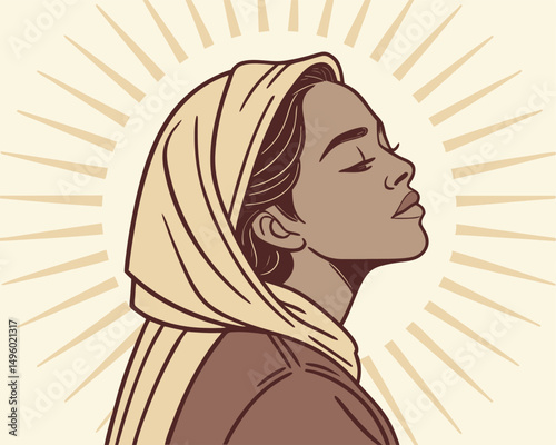 Woman with Halo of Light