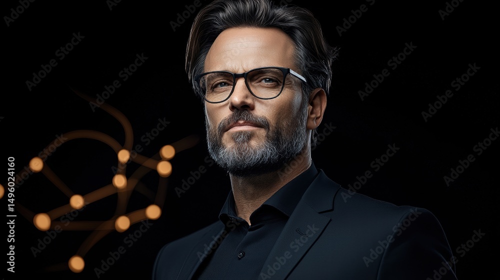 Obraz premium Employee staring blankly at a faded map on an office wall