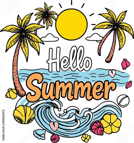 summer background with palm