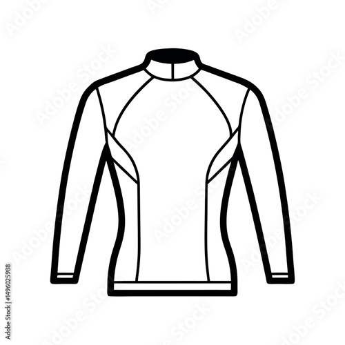Protective Rash Guard Outline Illustration