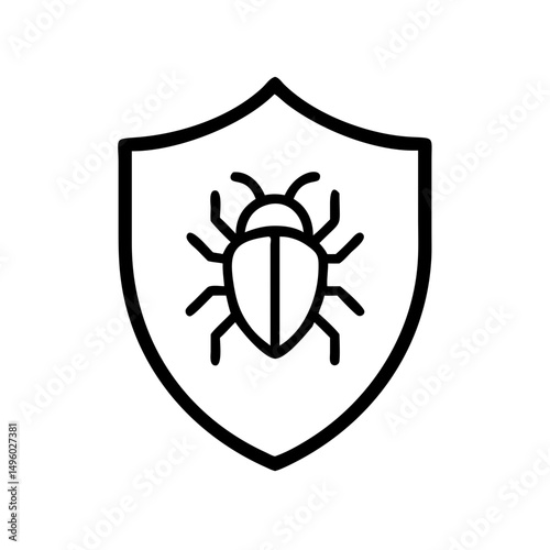 A shield containing an insect with six legs and antennae for security concept design use case 100
