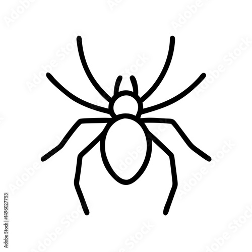 Simple graphic representation of a spider with eight legs and two antennae like appendages design 100