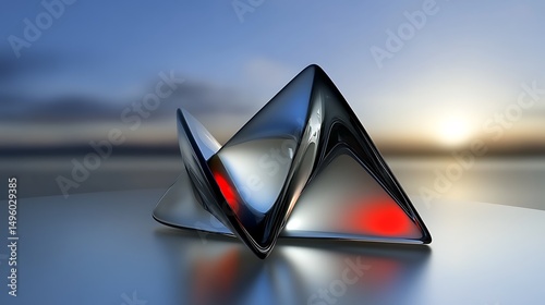 Abstract Metal Sculptures Sunset.
