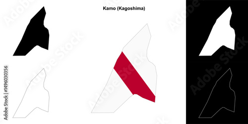 Kamo (Kagoshima) outline map set