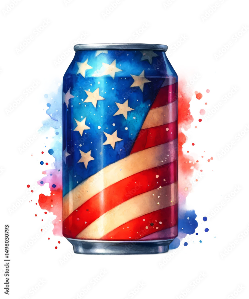 Fototapeta premium American flag decoration in a glass jar, a symbol of national power