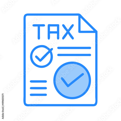 Tax form filing preparation service and document with checkmarks for accounting and finance work on transparent background