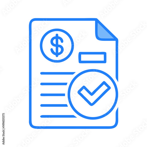 Approved payment document icon for finance and business concept vector illustration design 100 on transparent background