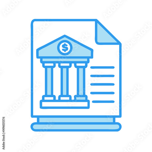 Bank statement document icon vector illustration for financial report and accounting analysis on transparent background
