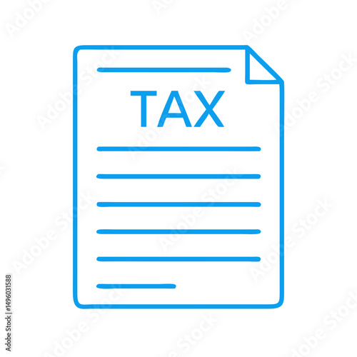 Tax form vector icon illustration for financial document and business accounting concept design element on transparent background