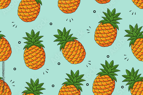 pattern, seamless, pineapple, tropical, vector, background, summer, illustration, fruit, exotic, print, food, wallpaper, fabric, textile, design, nature, leaf, green, decoration, art, texture, juicy, 