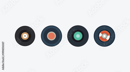 Vector vintage record template with clean background