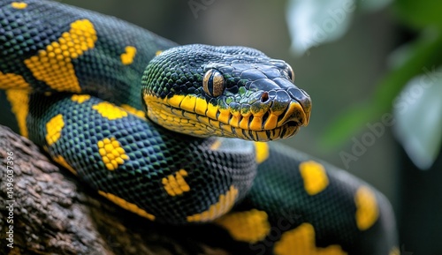 Stunning Green Tree Python Close-Up