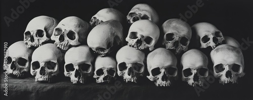 Pile of Skulls: A Black and White Still Life Photography