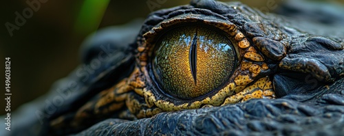 Close-up of an Alligator Eye: Nature's Masterpiece