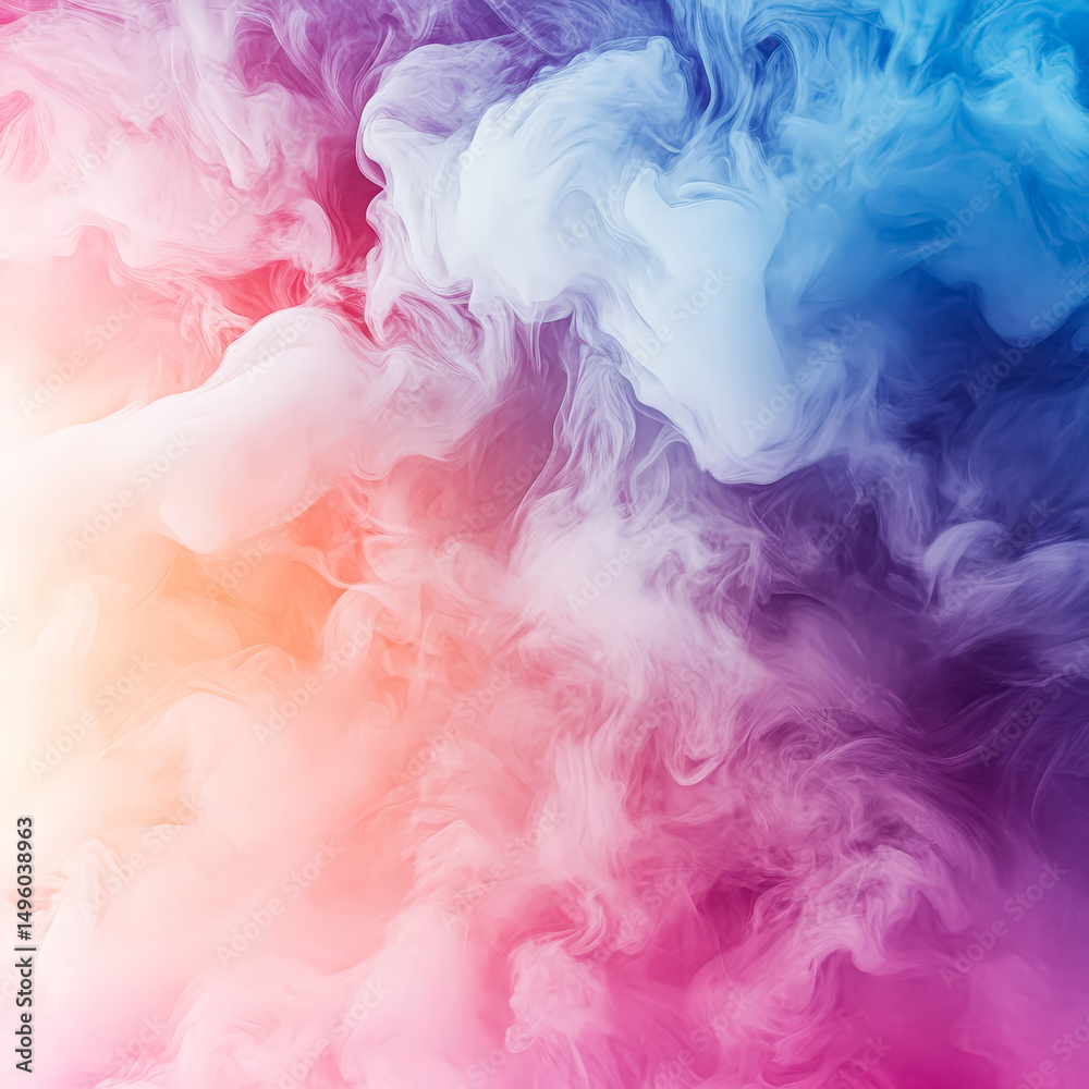 Fototapeta premium Colorful smokey background with a blue and pink swirl