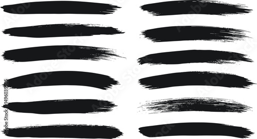 Black crayon underline divider collection - straight lines, dashed marks, wavy borders, dotted rows, zigzag patterns with chalk texture. Hand drawn separator elements for design