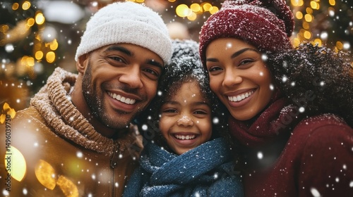 Happy Family Winter Wonderland Portrait