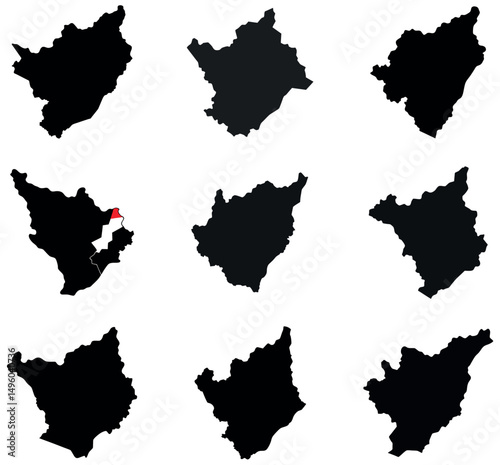Burundi Map Silhouettes vector design on a white background