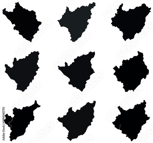 Burundi Map Silhouettes vector design on a white background