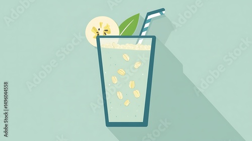 Banana Oat Smoothie Drink.