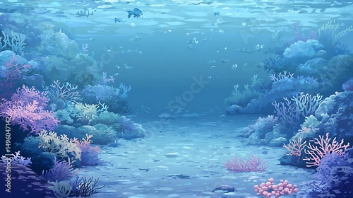 Underwater Coral Reef Scene. (4)