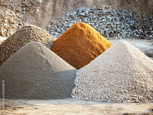 Pile of gravel is stacked on top of another pile of gravel